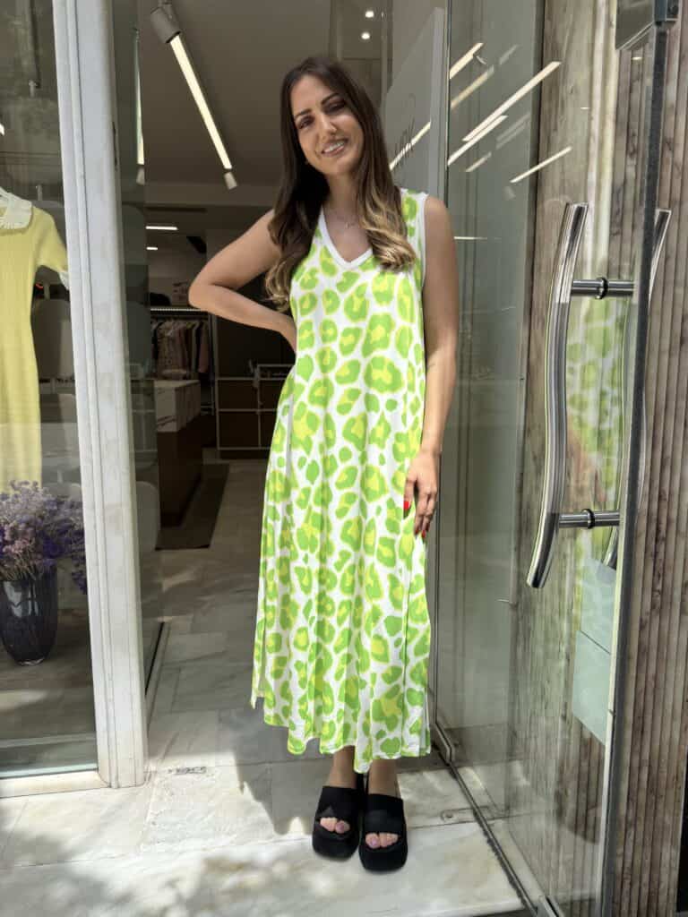 Φόρεμα λεοπάρ κίτρινο