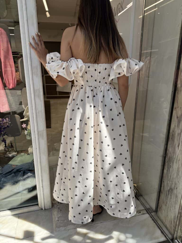 Φόρεμα πουά με καρδούλες