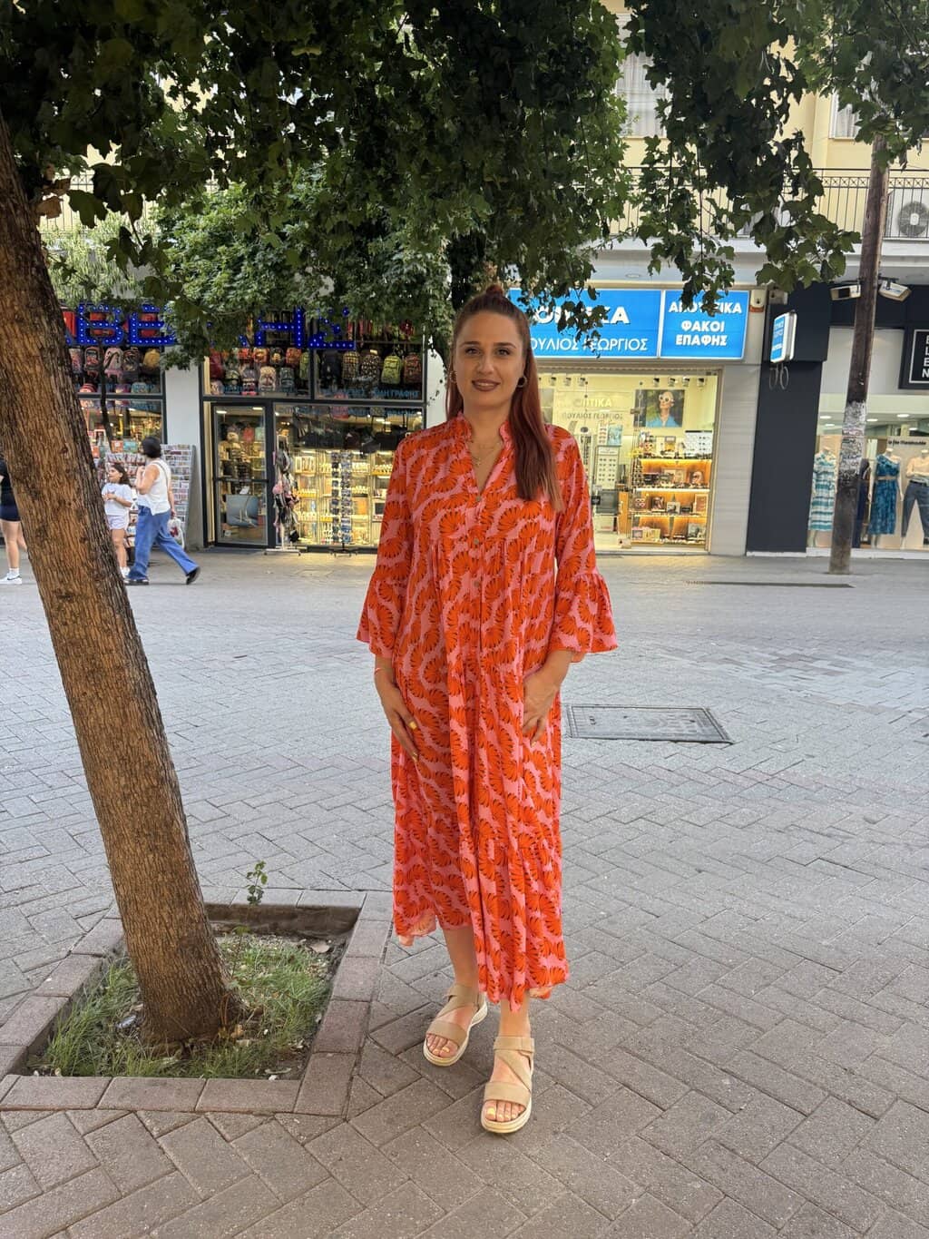 Φόρεμα maxi μακρυμάνικο