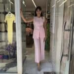 Σετ με χρυσά κουμπιά ροζ Σετ με χρυσά κουμπιά Χακί