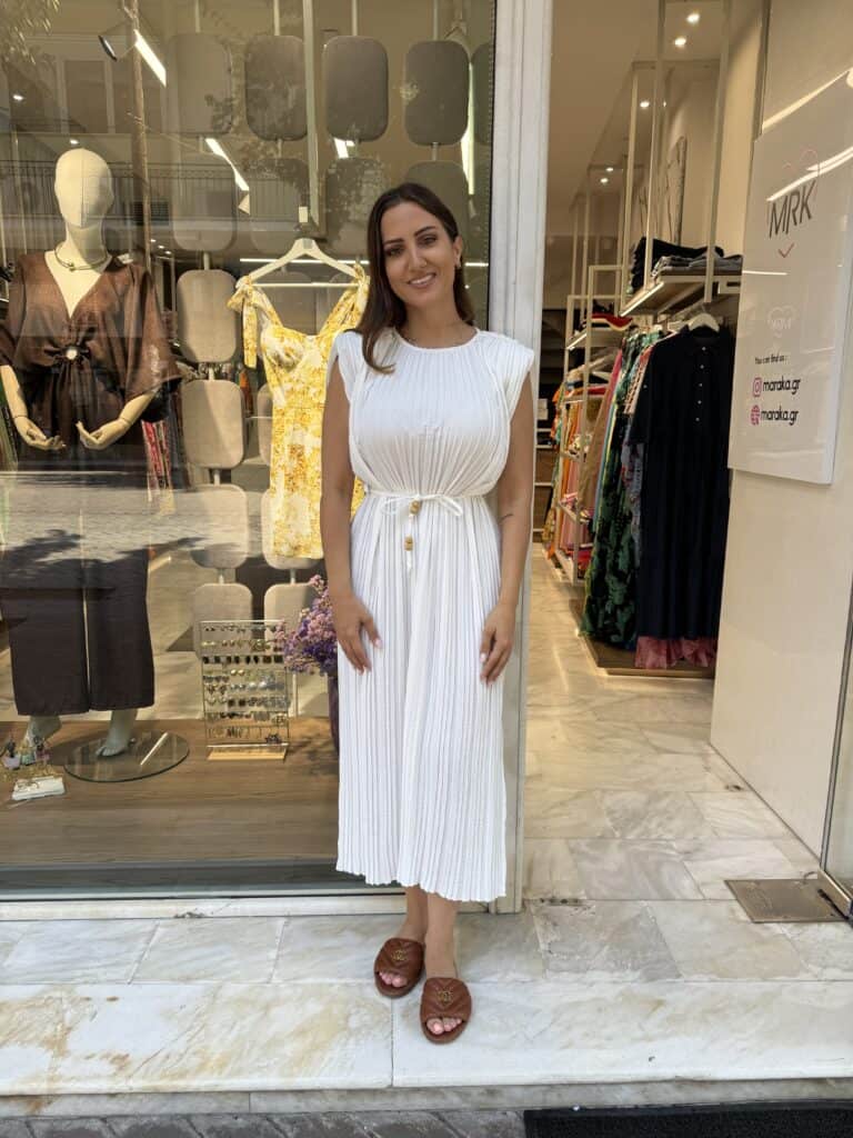 Φόρεμα αμάνικο με Βάτα