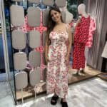 Φόρεμα μίντι με λουλούδια