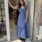 Φόρεμα μπλε Φόρεμα με δέσιμο Χακί