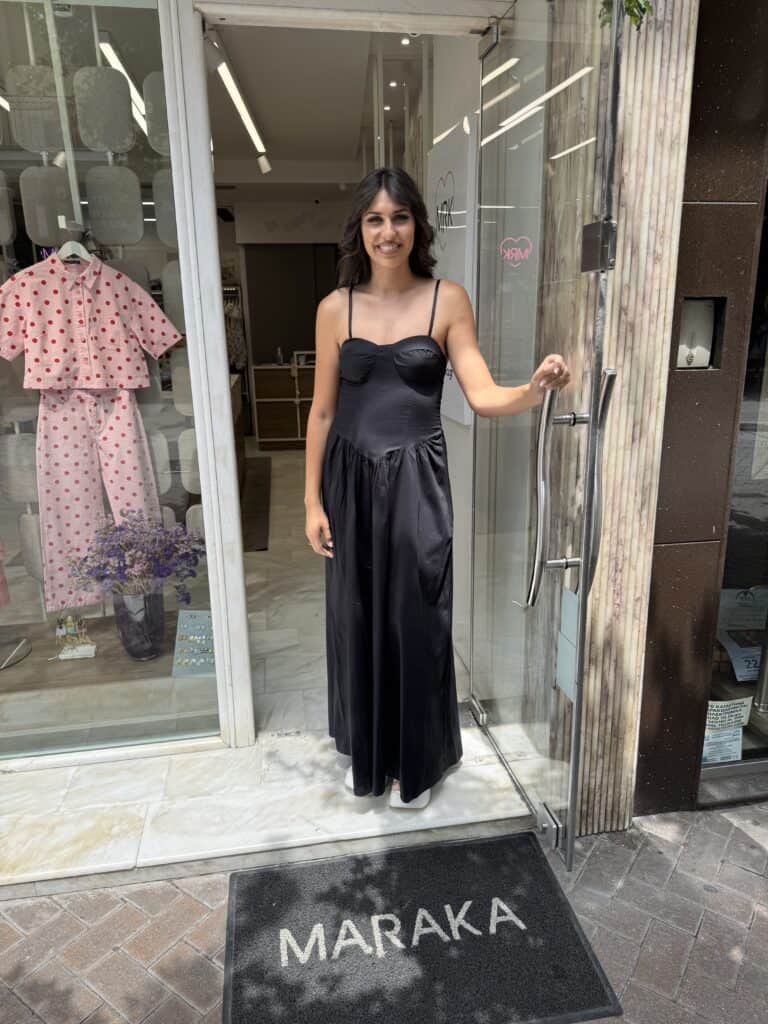 Φόρεμα ποπλίνα μαύρο Φόρεμα Ποπλίνα με cups