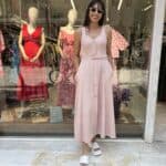 Φόρεμα με ζώνη Χακί