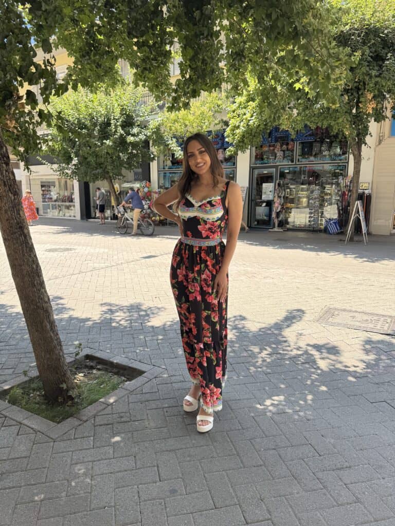 Φόρεμα  maxi με λουλούδια και cups