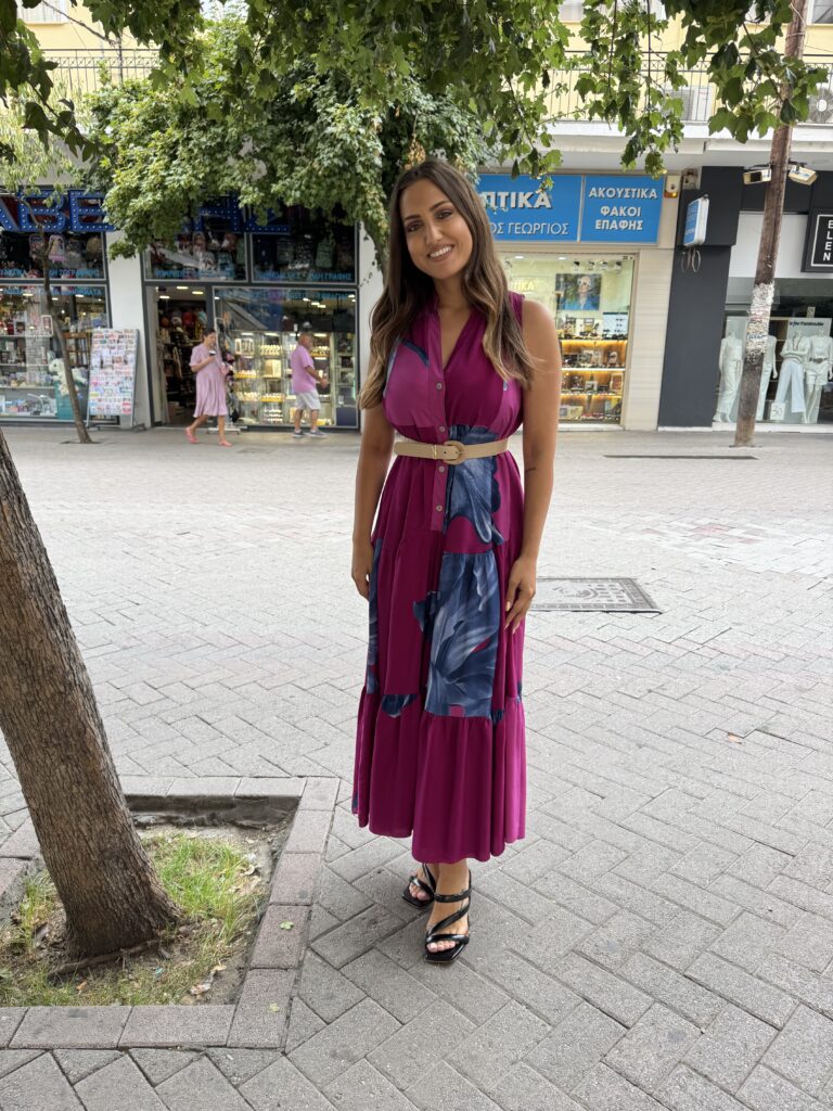 Φόρεμα αμάνικο maxi