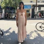 Φόρεμα ροζ δέσιμο Φόρεμα με δέσιμο στο στήθος