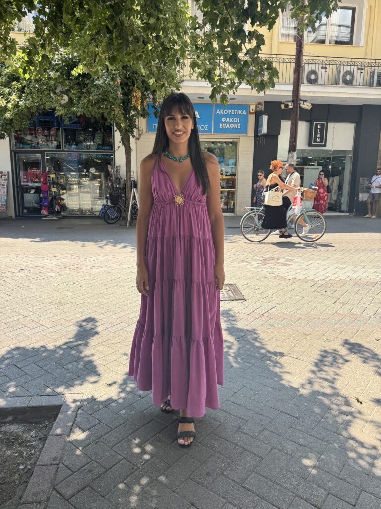 Φόρεμα μάξι με καρφίτσα