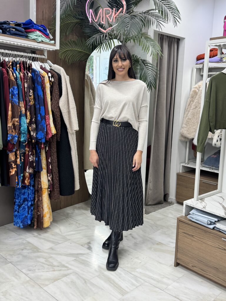 Φούστα πλισέ πουά