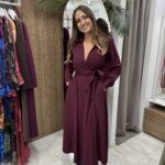 μπορντο φόρεμα Φόρεμα κρουαζέ