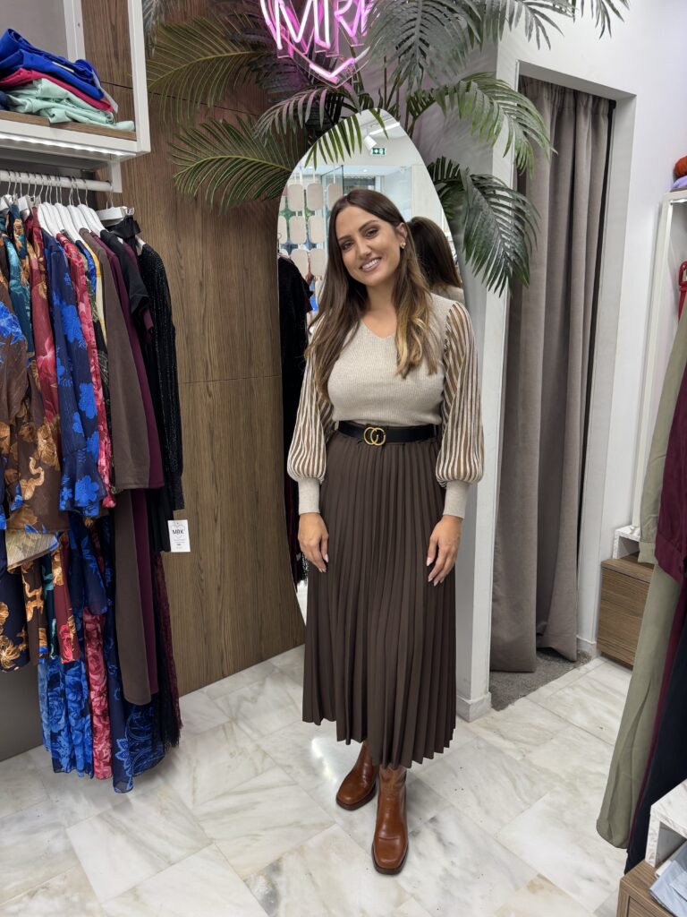 Φούστα πλισέ μονόχρωμη