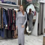 Σετ πλεκτό με φούστα