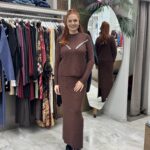 Σετ πλεκτό με φούστα