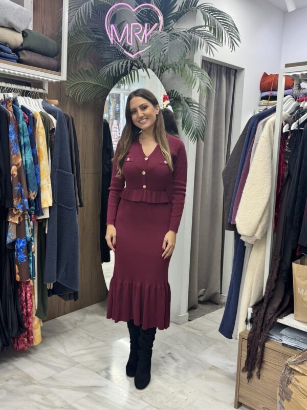 Φόρεμα πλεκτό με βολάν