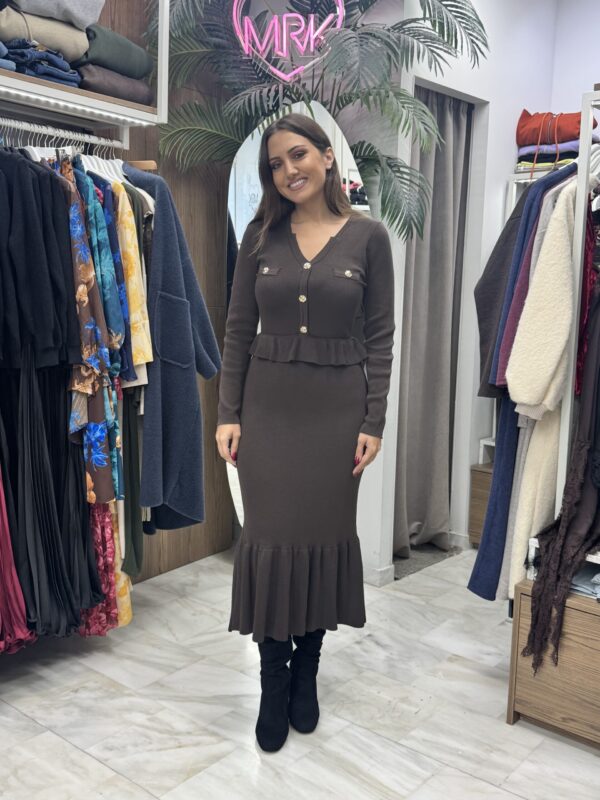 Φόρεμα πλεκτό με βολάν