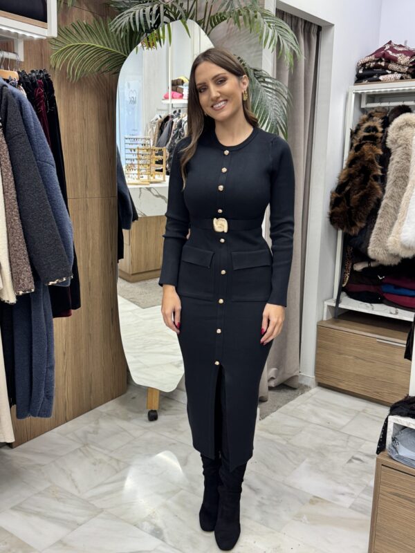 Φόρεμα με χρυσά κουμπιά