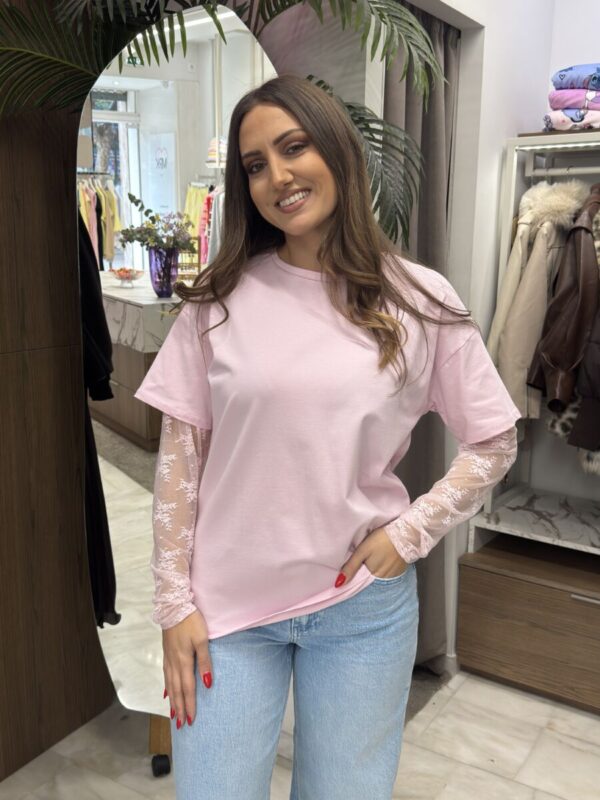 Μπλούζα με δαντέλα μανίκι