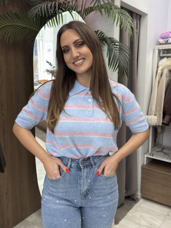 Πόλο ριγέ με κοντό μανίκι