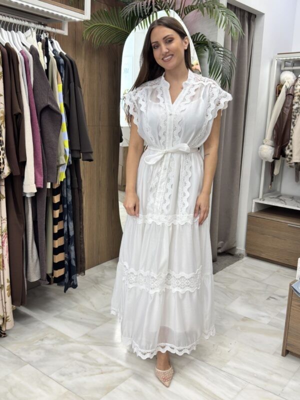 Maxi φόρεμα κιπούρ-δαντέλα