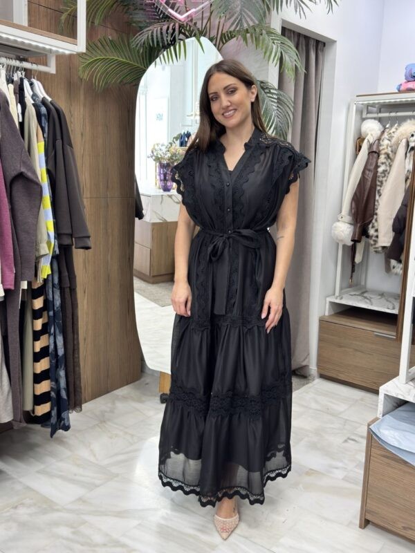 Maxi φόρεμα κιπούρ-δαντέλα